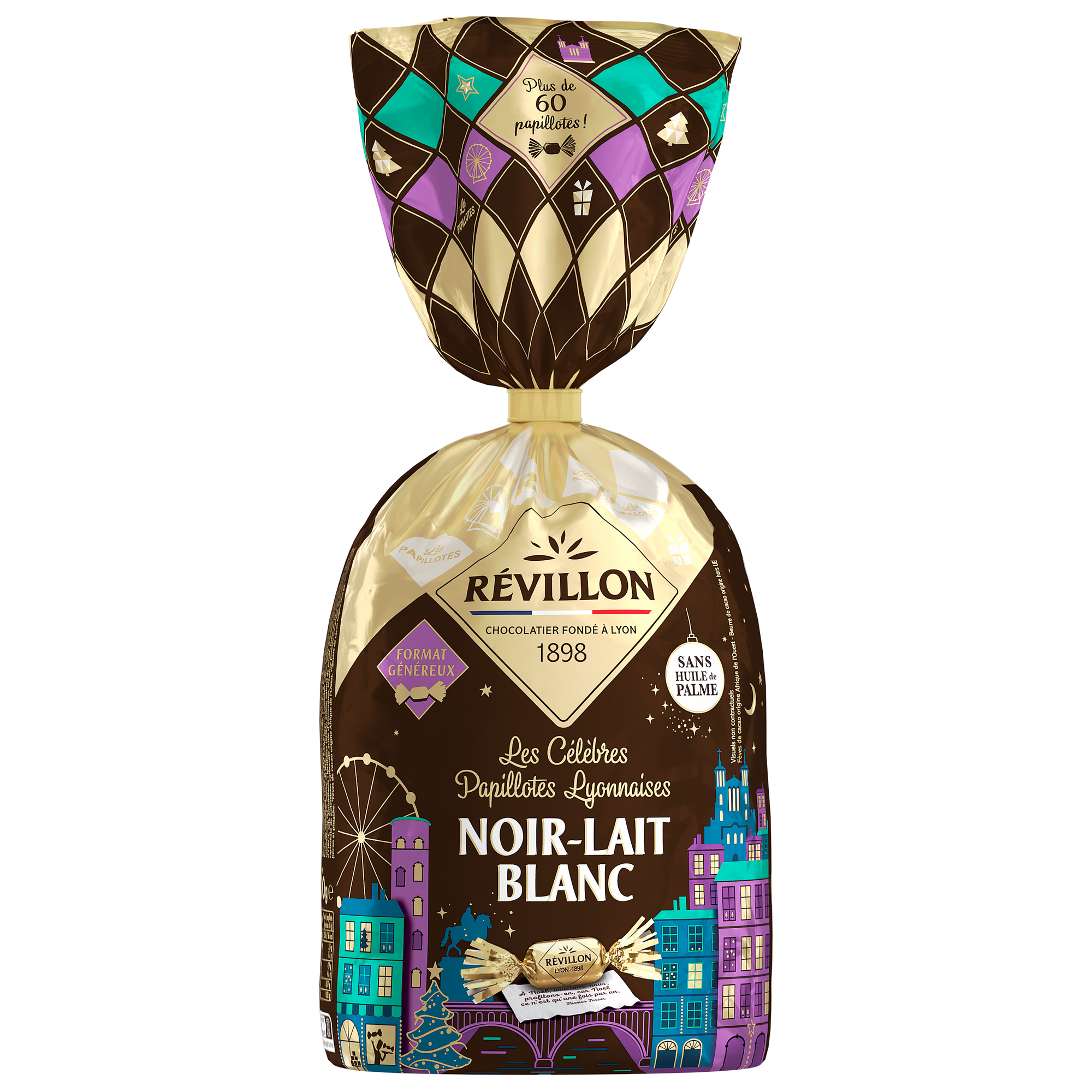 Boîte de chocolats Ilbarritz Noir Lait et son carré Joyeux Noël